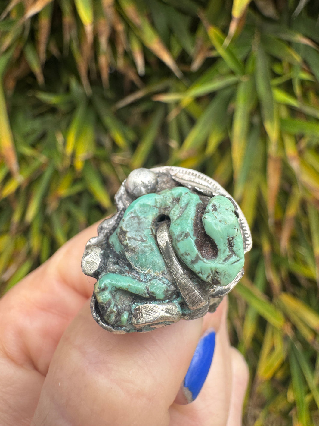 Handmade Turquoise Snake Ring