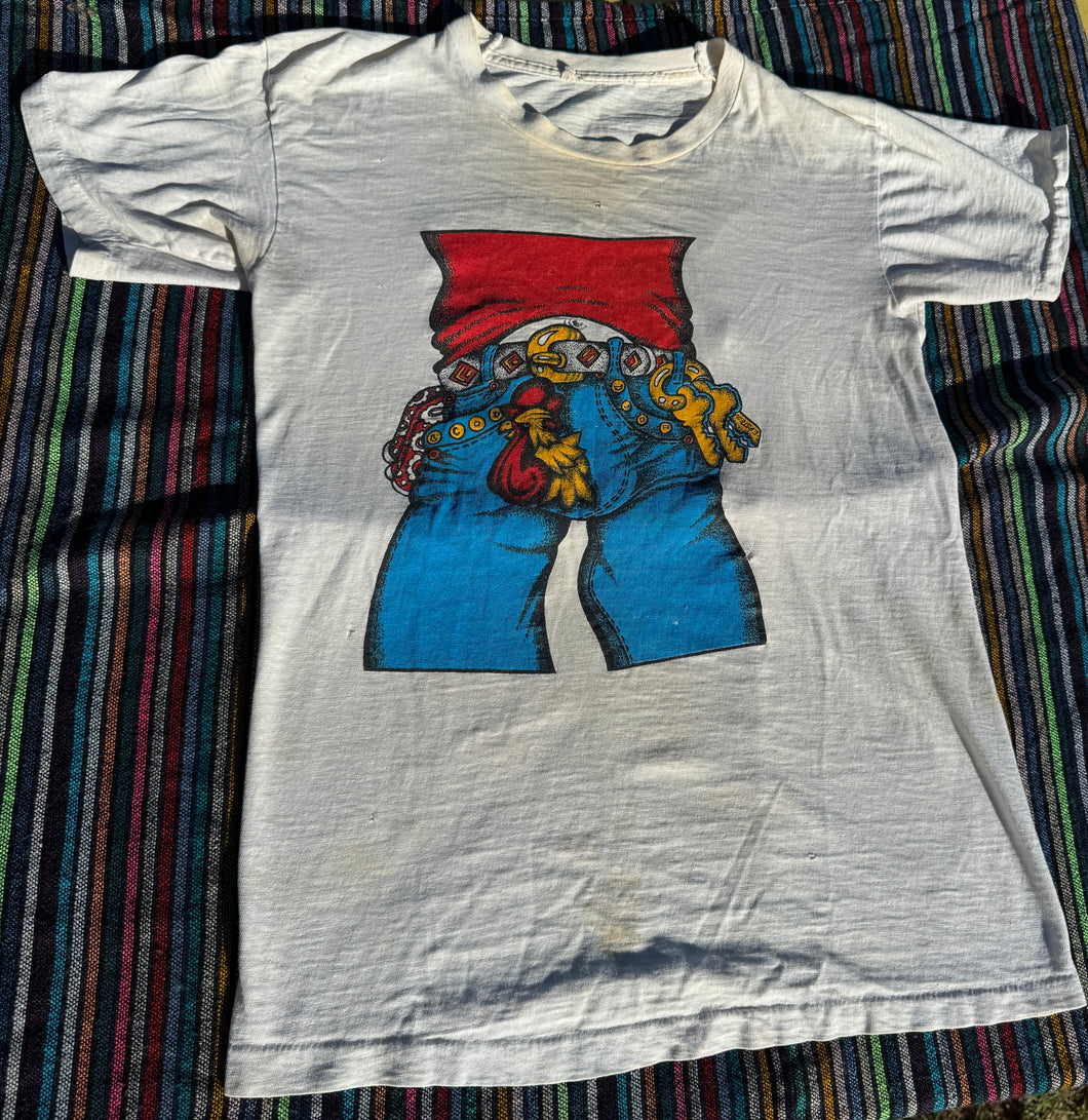 Vintage Rare San Fransisco Lavender World Fair Cock Rooster Cowboy Jeans Shirt