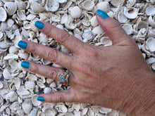 Load image into Gallery viewer, Fox Crushed Turquoise Coral Ring
