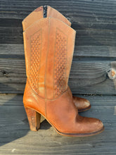 Load image into Gallery viewer, 9WEST Leather Western Side Zip Boots ~Womens  8.5
