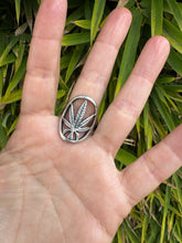 Load image into Gallery viewer, Marijuana Leaf Sterling Silver Ring

