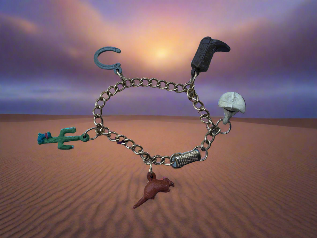 Vintage Western Charm Plastic Charm Bracelets