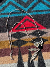 Load image into Gallery viewer, Onyx Double Feather Necklace
