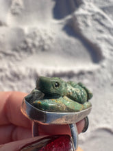 Load image into Gallery viewer, Carved Turquoise Snake Ring
