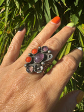 Load image into Gallery viewer, Amethyst + Coral Ring
