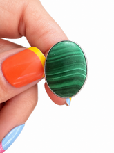 Load image into Gallery viewer, Sterling Silver Malachite Statement Ring
