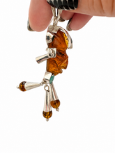 Load image into Gallery viewer, Mexican Sterling Silver Amber Mask Pendant
