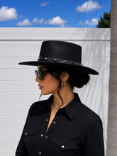 Load image into Gallery viewer, Made in Mexican Black Studded Cowboy Hat
