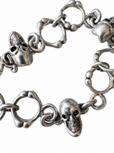 Load image into Gallery viewer, Vintage 1990s Biker Skull Wallet Chain Silver Tone
