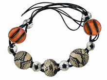 Load image into Gallery viewer, Vintage Leather Snakeskin Concho Belt
