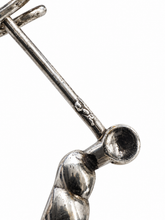 Load image into Gallery viewer, Vintage 1980s Sterling Silver Heart Hoop Earrings
