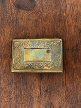 Load image into Gallery viewer, Vintage Brass Cigarette Case Tobacco Business Card  Holder Belt
