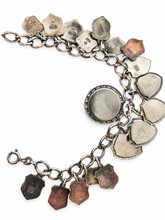 Load image into Gallery viewer, Vintage 925 World Travel European Shield Bracelet 18 Enamel Souvenir
