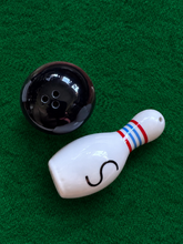 Load image into Gallery viewer, Bowling Pin and Ball Salt &amp; Pepper
