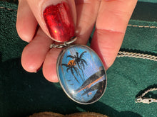 Load image into Gallery viewer, Butterfly Wing Beach Scene Pendant Necklace
