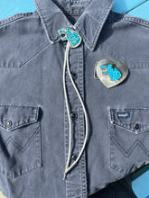 Load image into Gallery viewer, Jaguar  Crushed Turquoise Bolo Tie Necklace
