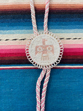 Load image into Gallery viewer, Navajo Hand Beaded Eagle Round Bolo Tie Necklace
