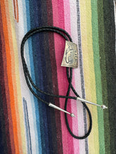 Load image into Gallery viewer, Hopi Signed Solid Silver Bolo Tie Necklace
