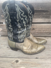 Load image into Gallery viewer, Justin Gray Navy Cowboy Boots
