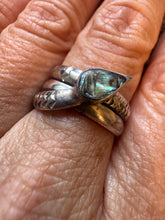 Load image into Gallery viewer, Silver Abalone Snake Ring
