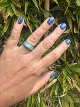 Load image into Gallery viewer, Crushed Turquoise Raised Middle Ring
