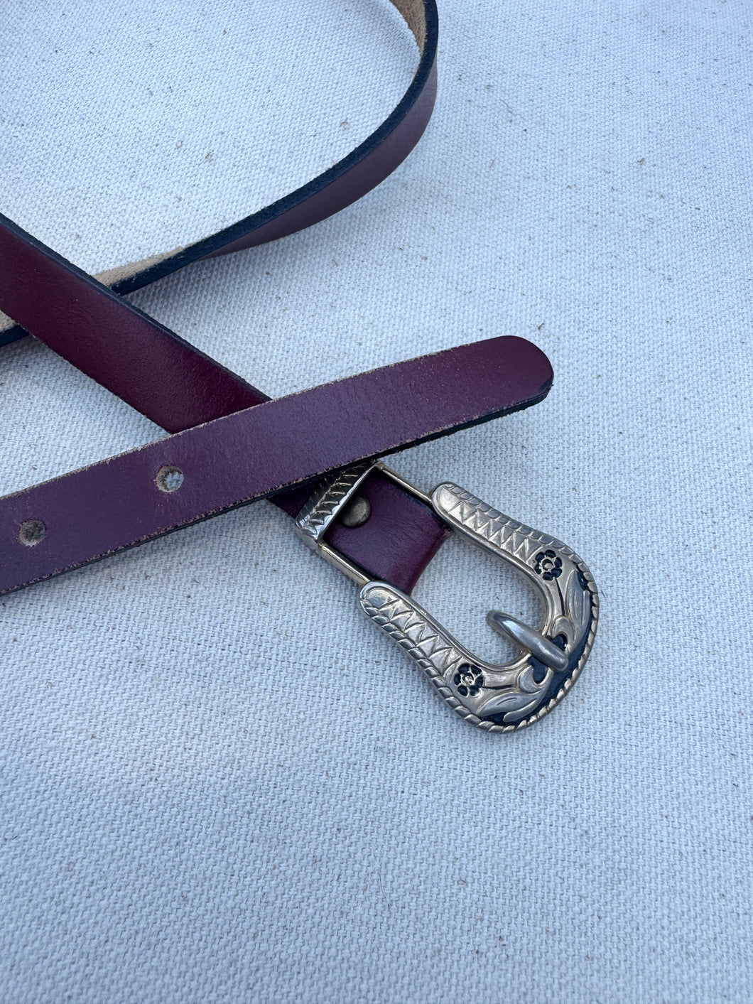 Vintage Thin Leather Belt