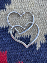 Load image into Gallery viewer, Heart Shape Hoop Sterling Silver Earrings
