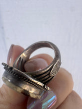 Load image into Gallery viewer, Large Matrix Turquoise Sterling Silver Statement Ring
