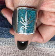 Load image into Gallery viewer, Pot Leaf Turquoise Ring
