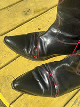 Load image into Gallery viewer, Patent Leather Cutout Cowboy Boots-Women Size 7.5
