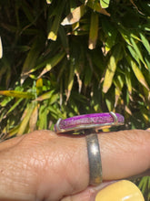 Load image into Gallery viewer, Druzy Purple Agate Sterling Silver Stone Ring
