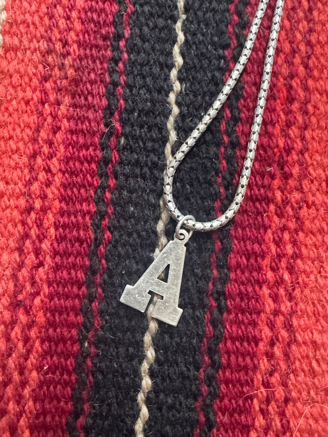 “A” Charm Sterling Silver Necklace