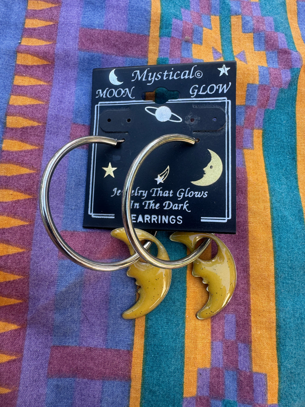 Deadstock Half Moon Face Hoop Earrings