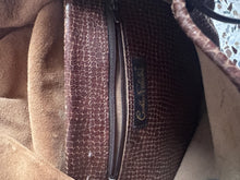 Load image into Gallery viewer, Carlos Falchi Caramel Snake Print Leather Buffalo Butterfly Bag
