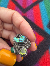 Load image into Gallery viewer, Abstract Abalone Sterling Silver Ring
