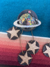 Load image into Gallery viewer, Vintage Saturn with Stars Earrings
