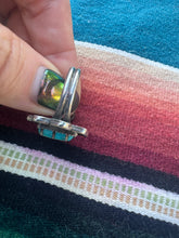 Load image into Gallery viewer, Turquoise Silver Lines Ring
