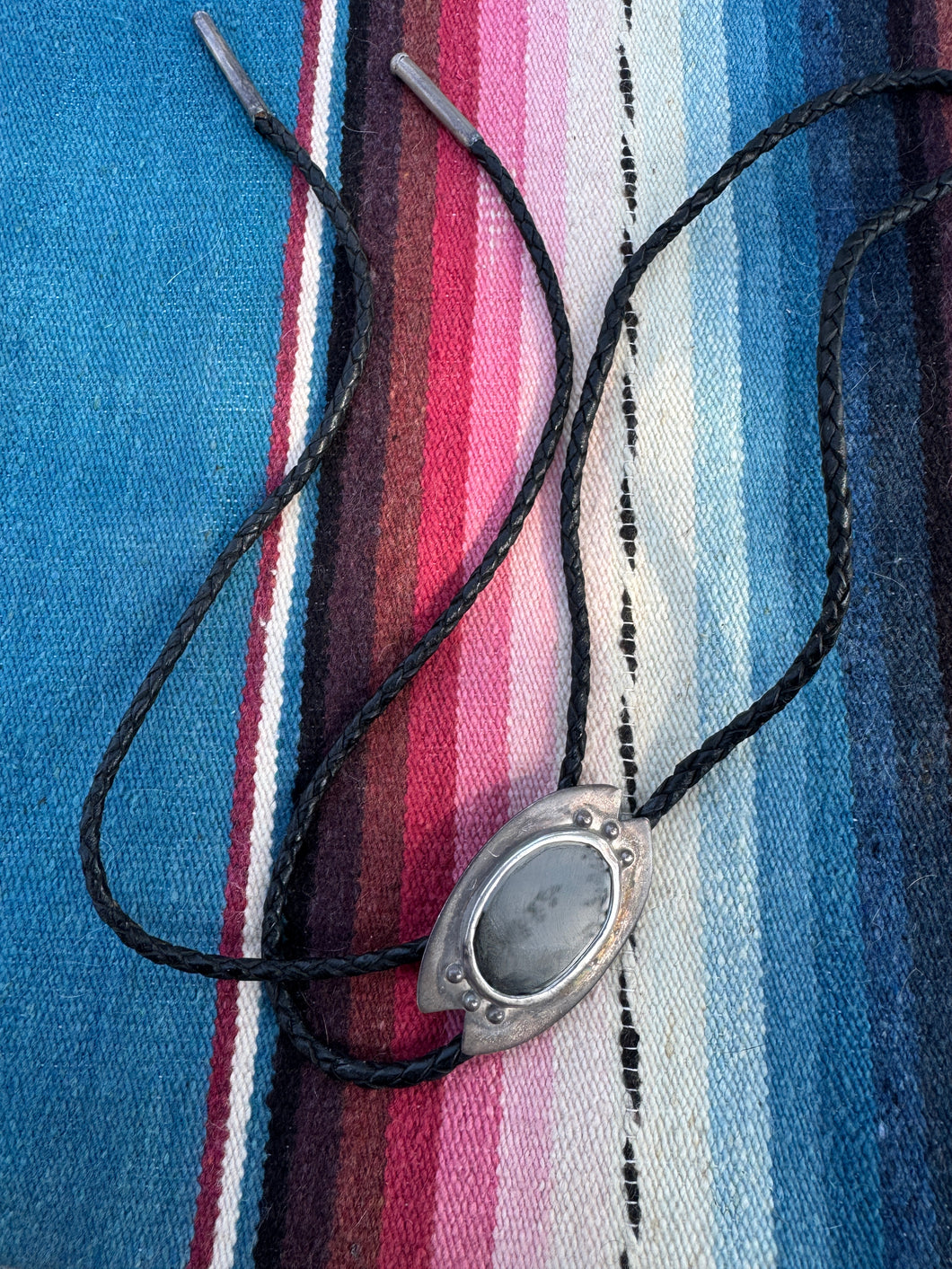 Vintage Silvertone Bolo Tie Necklace