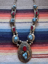 Load image into Gallery viewer, Nickel Howlite &amp; Coral Block Statement Necklace
