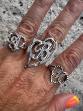 Load image into Gallery viewer, Vintage Hear Initial Sterling Silver Ring
