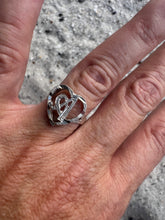 Load image into Gallery viewer, Vintage Hear Initial Sterling Silver Ring
