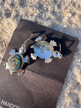 Load image into Gallery viewer, Vintage Nickel Silver Turtle Abalone Earrings

