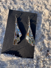 Load image into Gallery viewer, Vintage Abalone Inlay Long Shard Dangle Earrings
