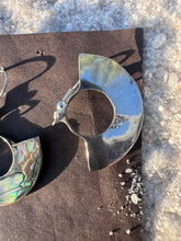 Load image into Gallery viewer, Abalone Inlay Geometric Half-Moon Dangle Earrings
