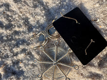 Load image into Gallery viewer, Vintage Taxco Mexico Jet Spider and Web Earrings
