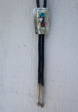 Load image into Gallery viewer, Navajo Coral and Turquoise Rectangle Bolo

