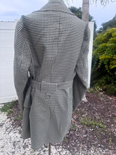 Load image into Gallery viewer, Vintage Plaid Belted Trench Coat Jacket
