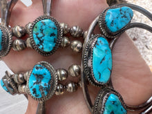 Load image into Gallery viewer, Vintage Z. Otero Sterling Turquoise Squash Blossom Necklace
