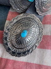 Load image into Gallery viewer, Vintage AJW Sterling Turquoise Concho Belt
