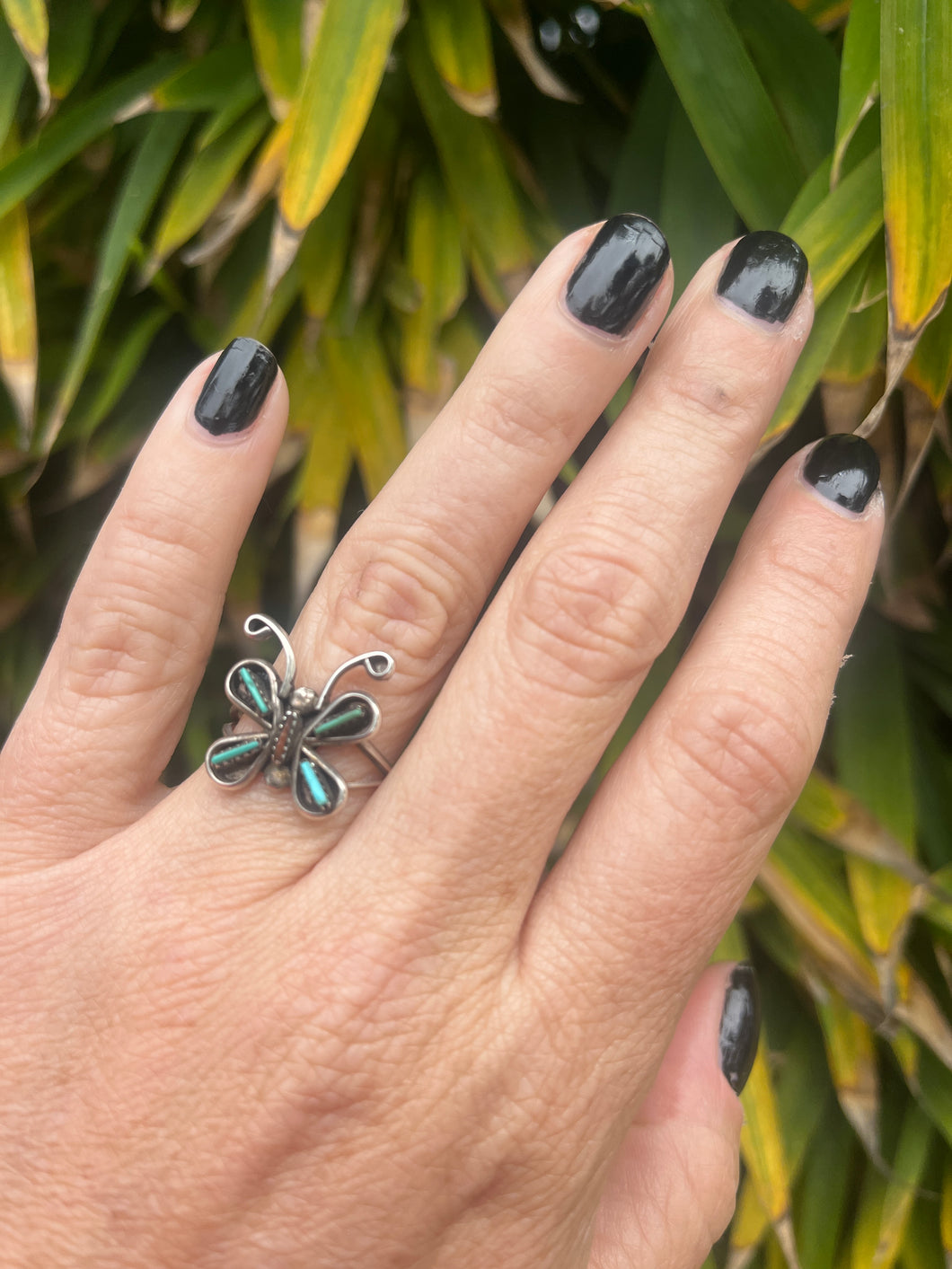 Needlepoint Butterfly Ring
